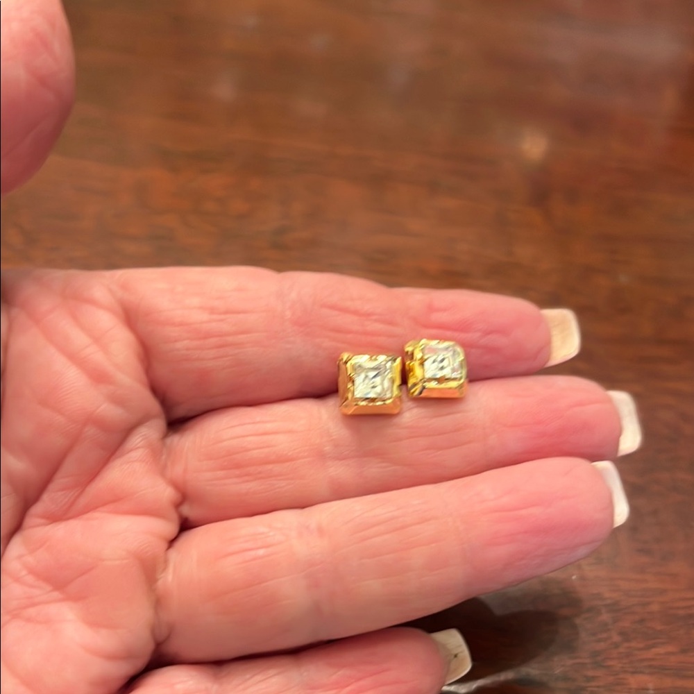 Sorrelli Gold and Crystal Stud Earrings